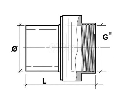 Переход ПЭ/ЛАТУНЬ PN16 SDR11 PE100 D75X2.1/2 Переход ПЭ/ЛАТУНЬ PN16 SDR11 PE100 D75X2.1/2